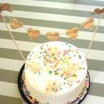 Vintage Inspired Music Sheet Heart Cake Bunting/Cake Topper