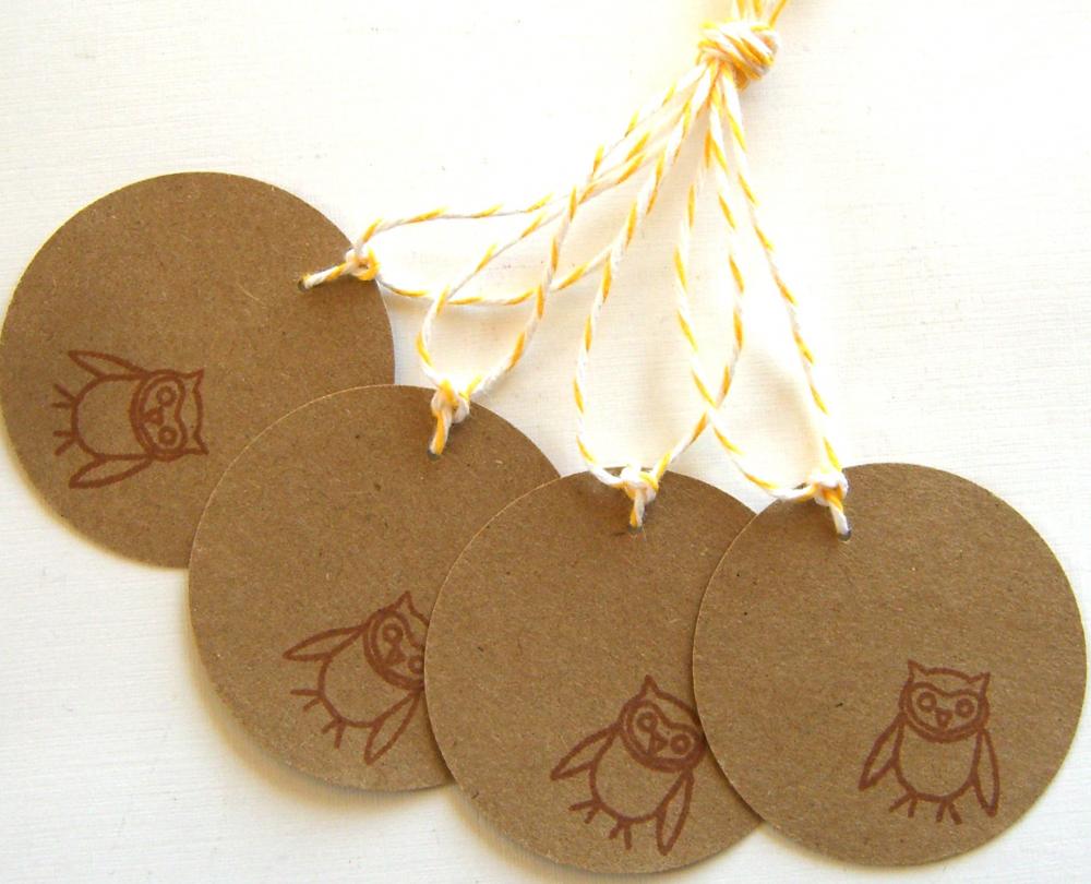 Wide-Eyed Owl - Set of 4 Tags