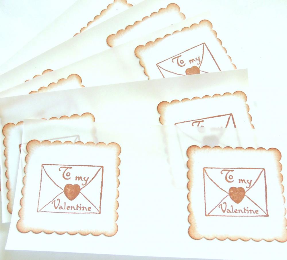 Vintage Inspired To My Valentine Envelope Seals/Stickers - Set of 10