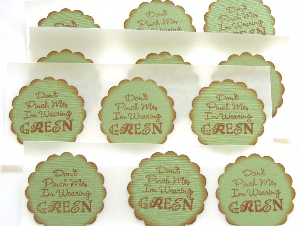 Vintage Inspired Don't Pinch Me I'm Wearing Green - St Patrick's Day Stickers/Envelope Seals