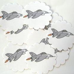 Fighter Jet Embellishments/Tags/Favors - Set of 10