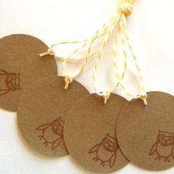 Wide-Eyed Owl - Set of 4 Tags