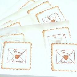 Vintage Inspired To My Valentine Envelope Seals/Stickers - Set of 10