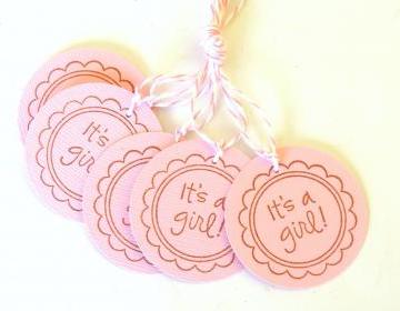 It's A Girl Tags - Set Of 5 on Luulla